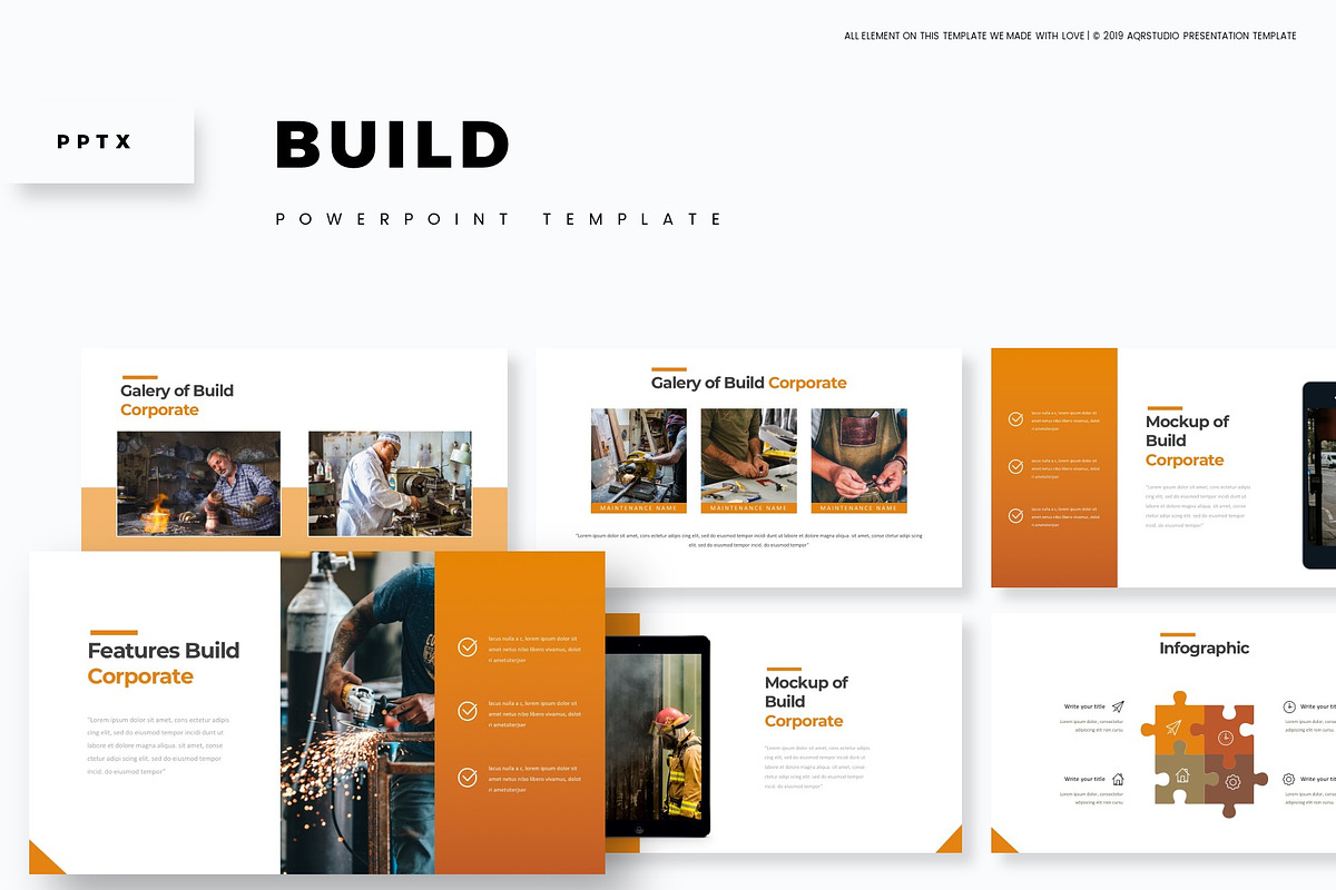 Builds - Powerpoint Template, a Presentation Template by AQR Studio