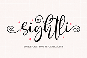 Sightli | Script Handwritten Font, a Script Font by Forberas Club (Thumbnail 1 of 11)