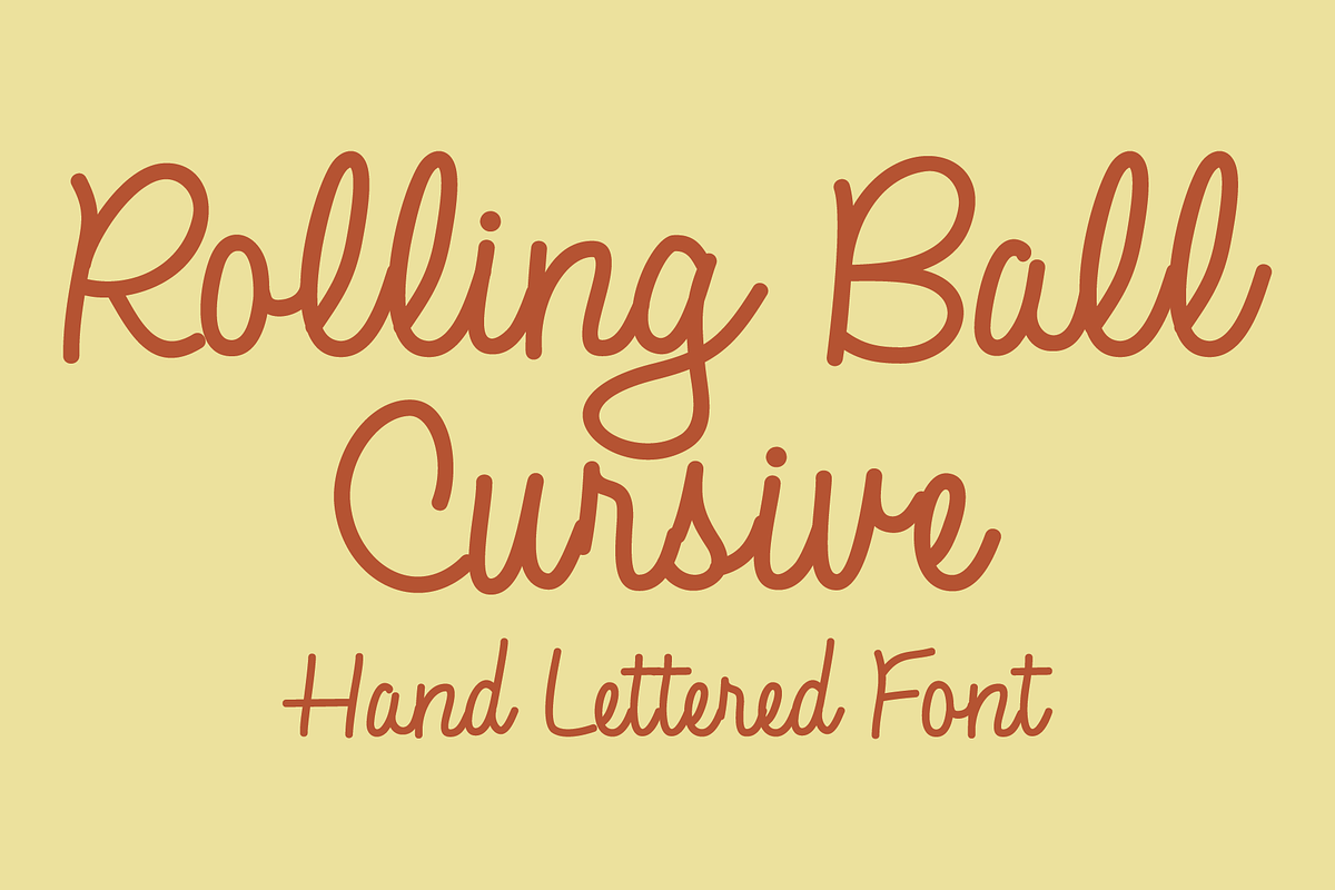 Rolling Ball Cursive - Hand Lettered, a Script Font by GG Design (Photo 1 of 10)