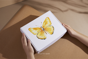 Watercolor Yellow Butterflies