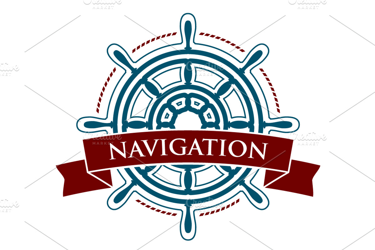 Nautical Logo. Vector Steering Wheel