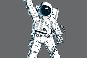 Astronaut Singing With Microphone