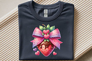 Crochet Valentine Strawberry Bow PNG, an Illustration by SinaCreation (Thumbnail 9 of 11)