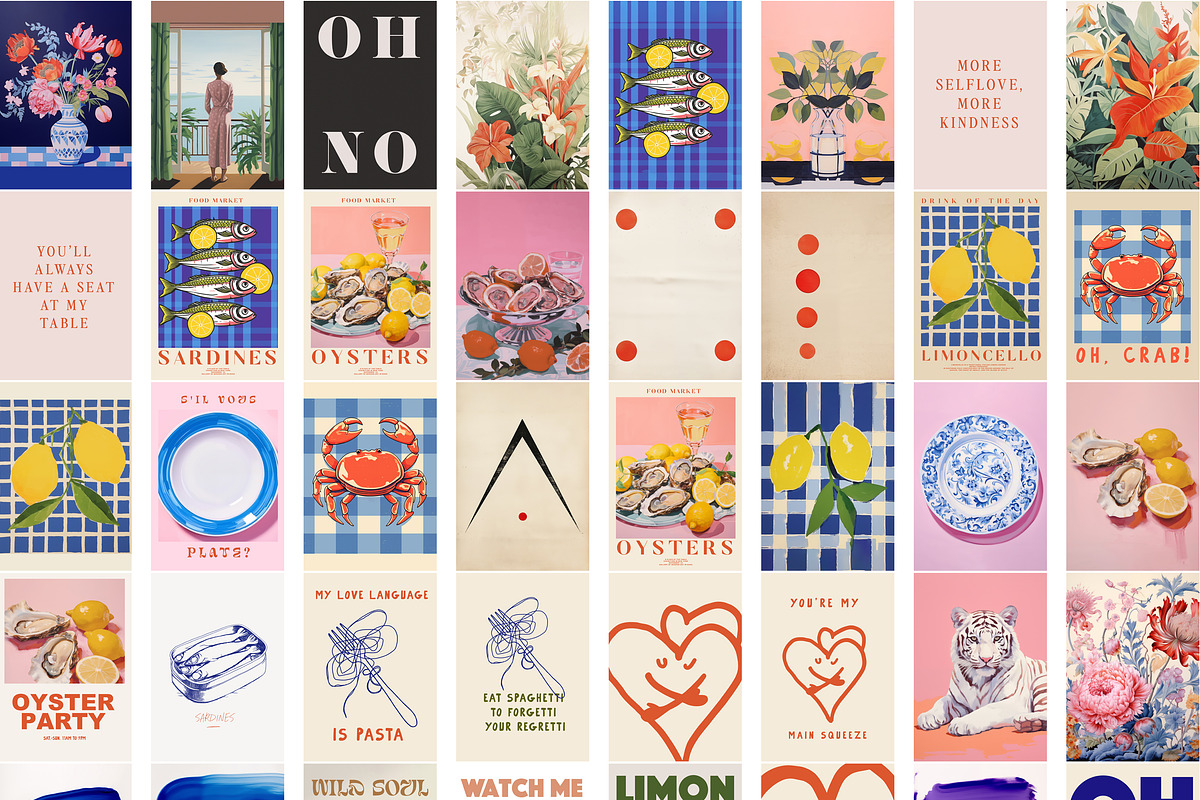 Modern Eclectic Maximalist Prints, a Background Graphic by Laras Wonderland (Photo 7 of 15)