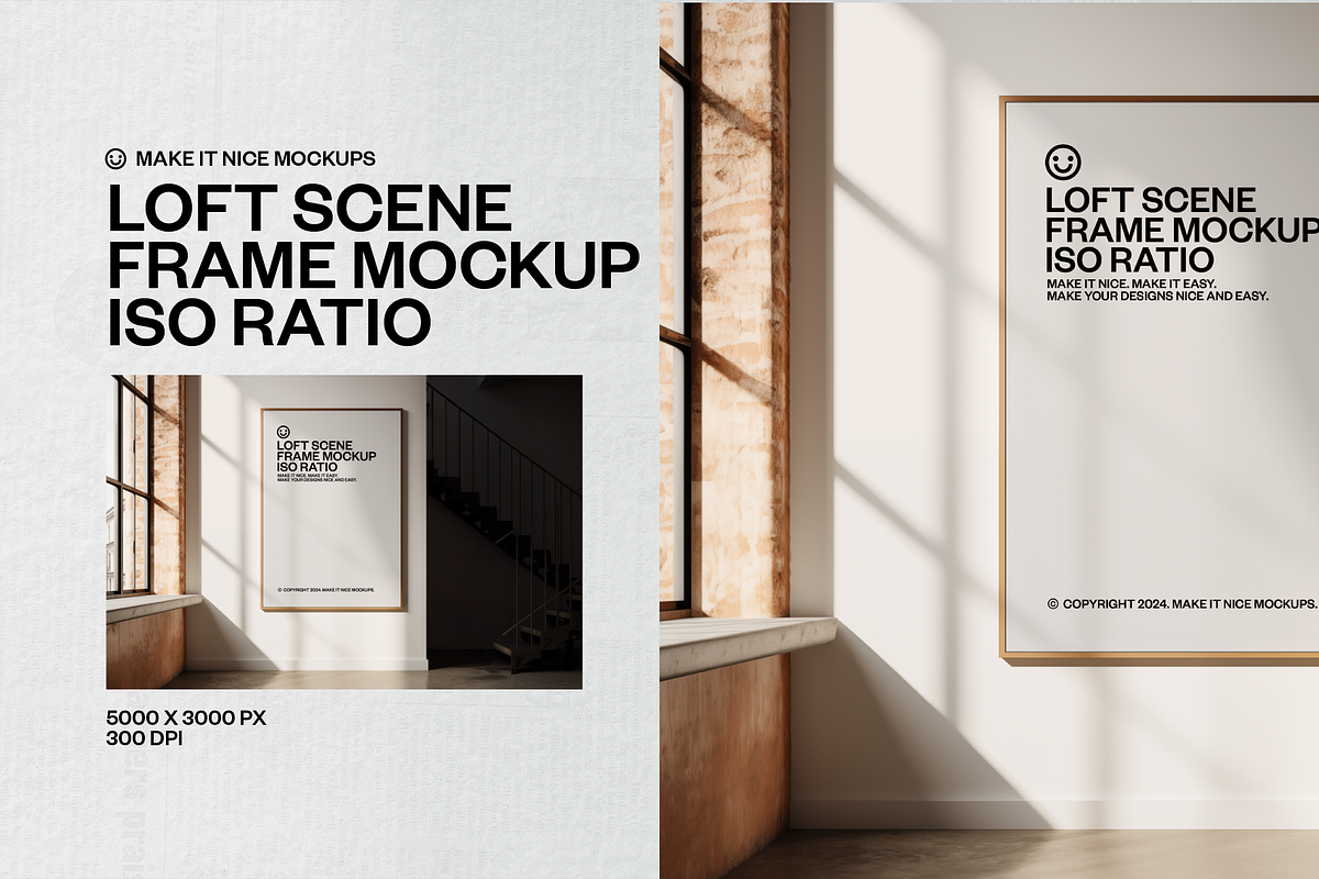 The Loft Scene Frame Mockup, a Poster Template by makeitnicemockups (Photo 4 of 9)