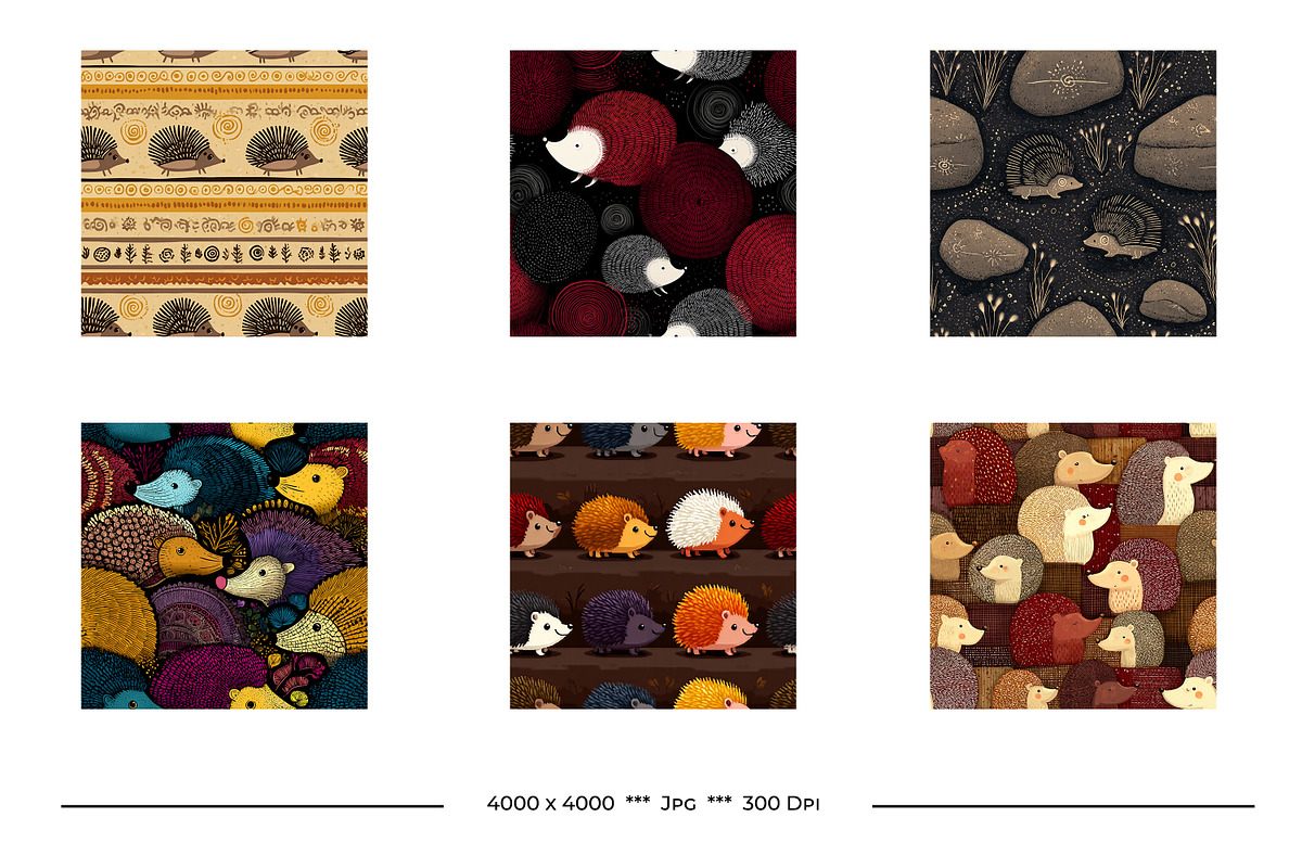 Hedgehog Retro Art Style Patterns, a Pattern Graphic by karenfoleyphoto (Photo 6 of 12)
