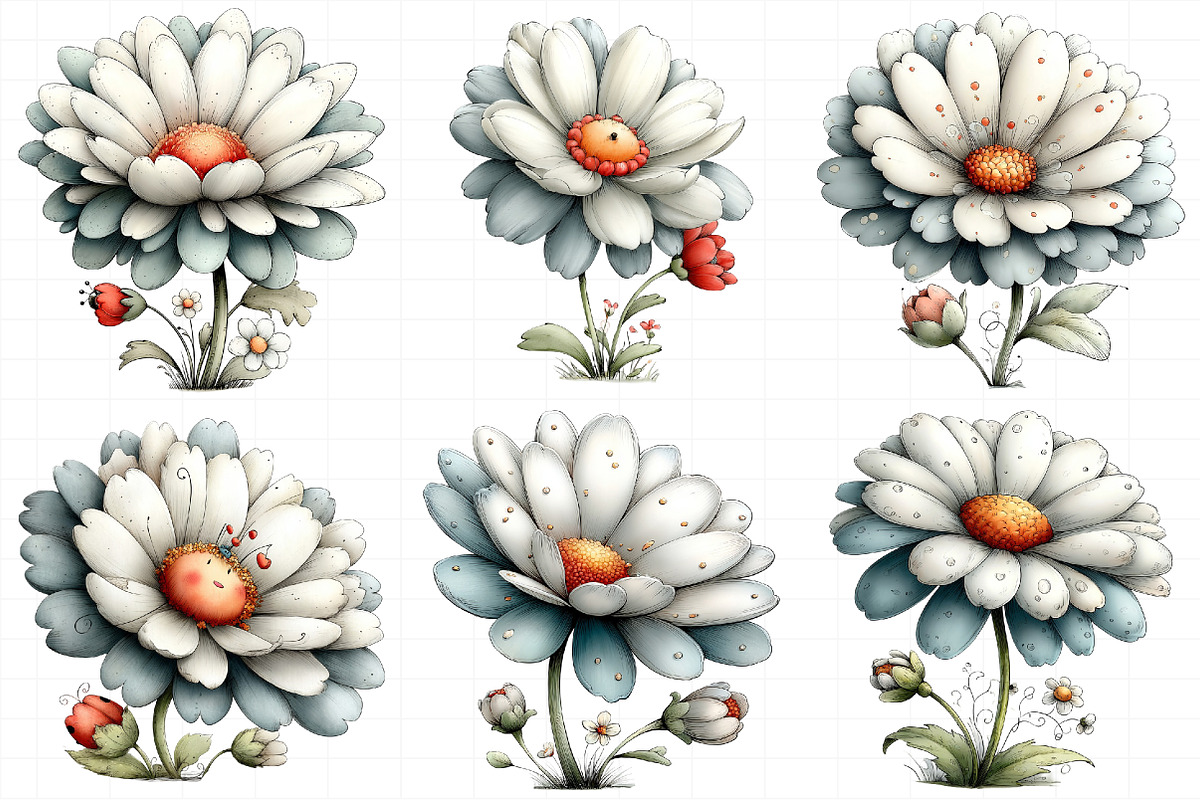 Whimsical Spring Daisy Flower Clipar, an Illustration by Daily.Designs (Photo 4 of 8)