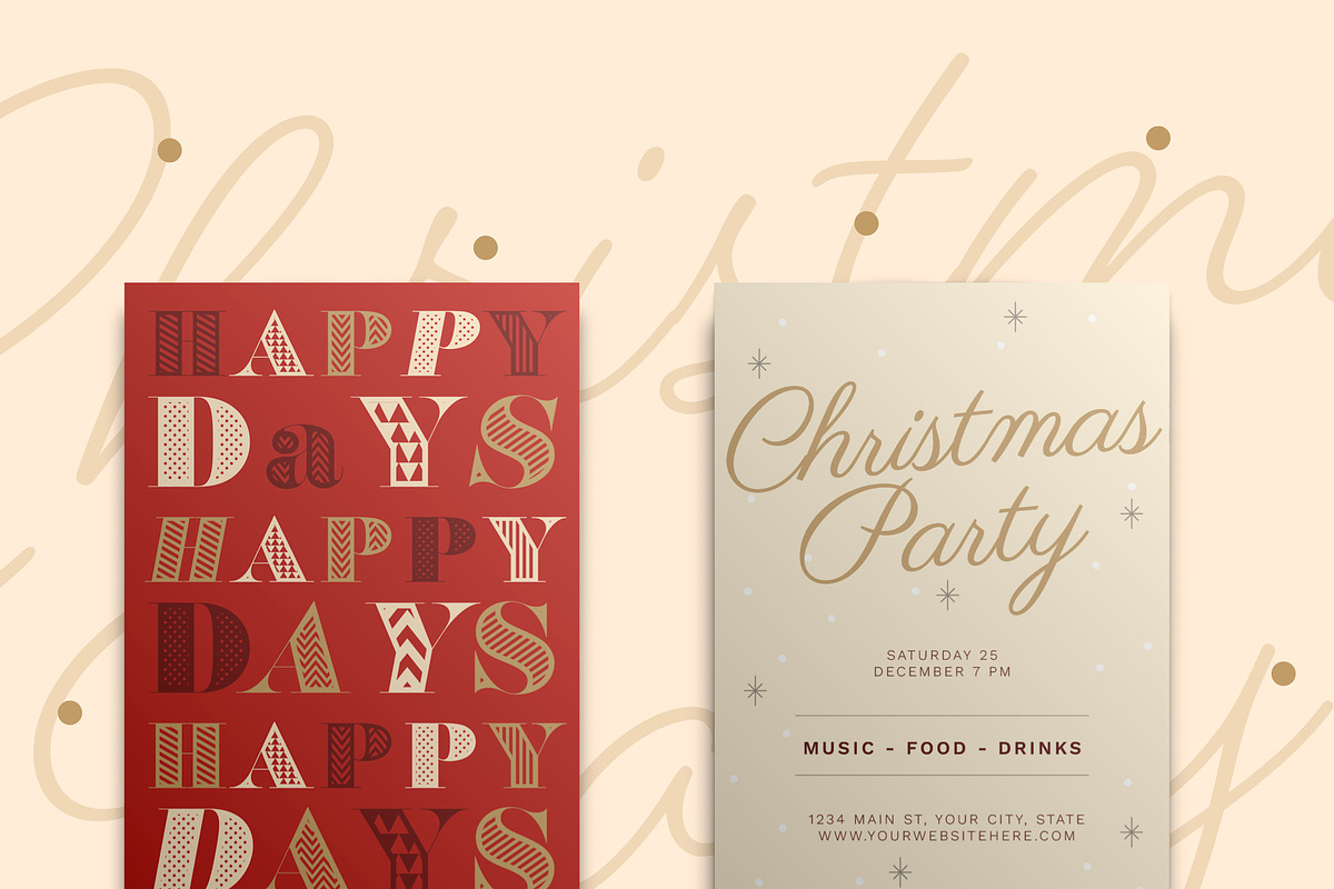 Typographic Christmas Invitation, an Invitation Template by Juan ePrint Shop (Photo 2 of 2)