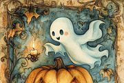 Spooky Cute Ghost, a Background Graphic by Printable Treasure (Thumbnail 2 of 8)