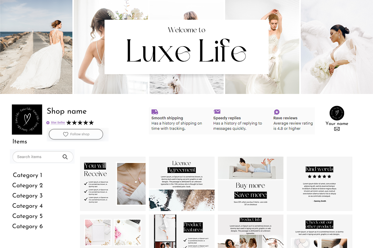 Elegant Etsy Shop Bundle, a Branding & Logo Template by SunshineStudioBoutique (Photo 9 of 10)