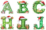 Christmas Alphabet Gold Letters Png, a Seasonal Illustration by Designking (Thumbnail 2 of 4)