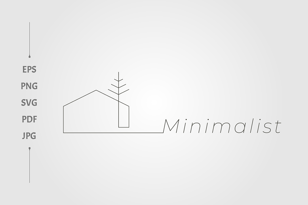 Minimalist logo with a house tree, an Object Graphic by lawoel (Photo 1 of 3)