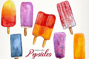 Watercolor POPSICLES Clip Art, an Illustration by SandraGraphicDesign (Thumbnail 3 of 6)