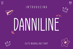Danniline - Monoline Font, a Script Font by Ary_ngeblur