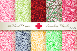 10 Ornate Seamless Florals. Set #8