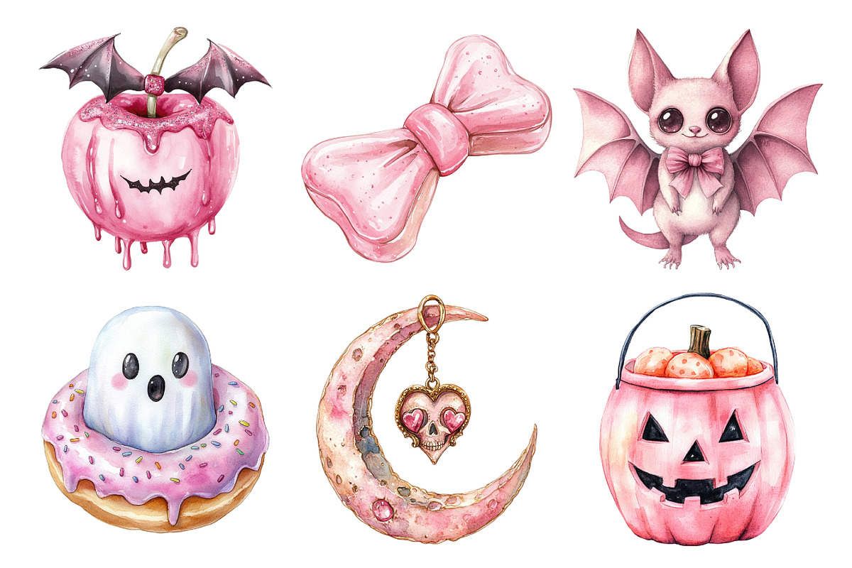 Charm Pink Halloween Clipart, an Illustration by Daily.Designs (Photo 2 of 5)