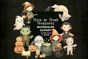 Halloween Watercolour Clipart, an Object Graphic by Digidesignresort (Thumbnail 1 of 5)