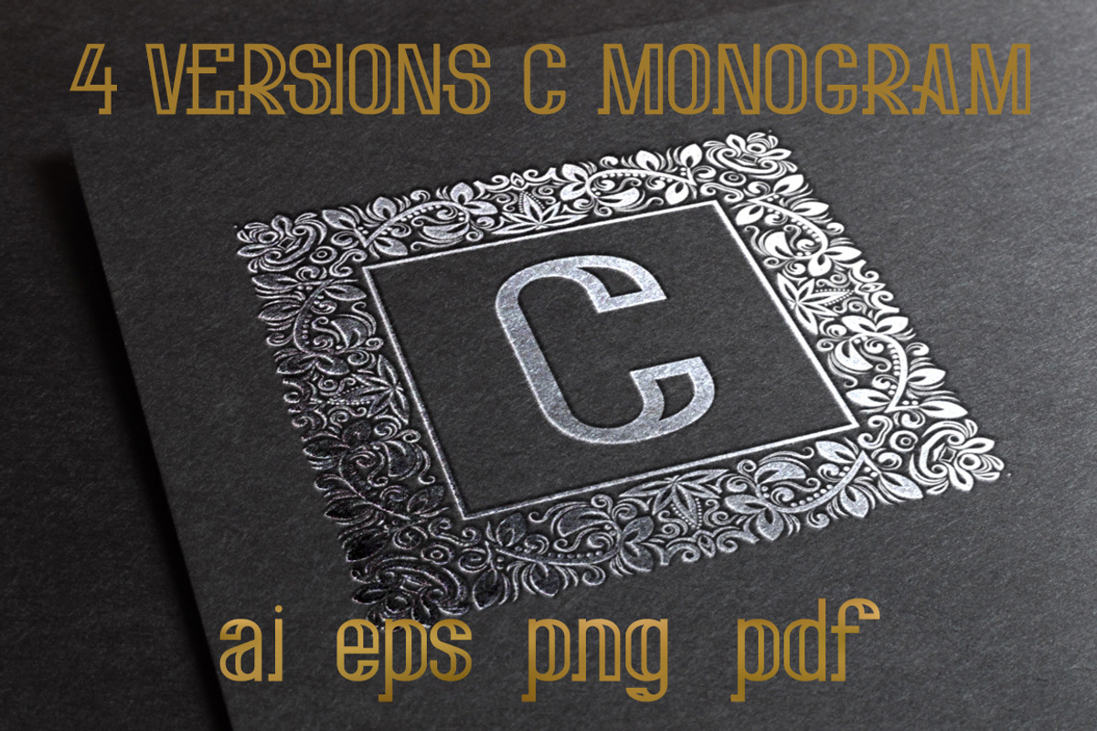 4 versions of C monogram, a Branding & Logo Template by Guten Tag Vector