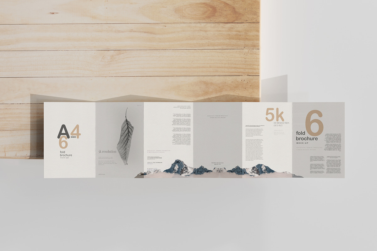 A4 Size Six Fold Brochure Mockup, a Print Template by pmvch (Photo 6 of 20)