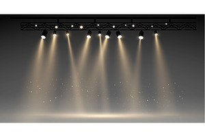 Vector stage with set of yellow