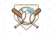 Softball Home Plate with Pink Bow, an Illustration by Designking (Thumbnail 3 of 6)