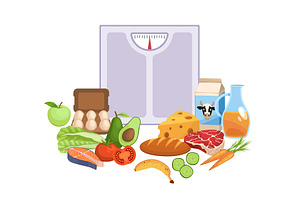 Mediterranean diet. Healthy eating, a Food Illustration by YummyBuum