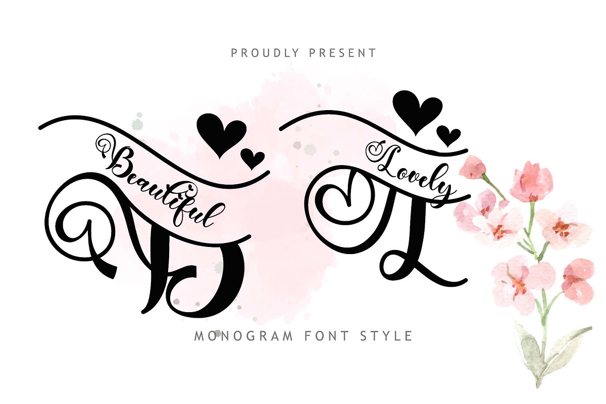Beautiful Lovely Monogram, a Handwritten Font by Yoga Letter (Photo 1 of 2)