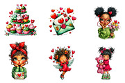 quirky valentine girl clipart bundle, an Illustration by CreationArt (Thumbnail 2 of 5)