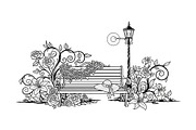 Vintage Park Bench Vector Bundle, an Illustration by jahid234 (Thumbnail 46 of 49)