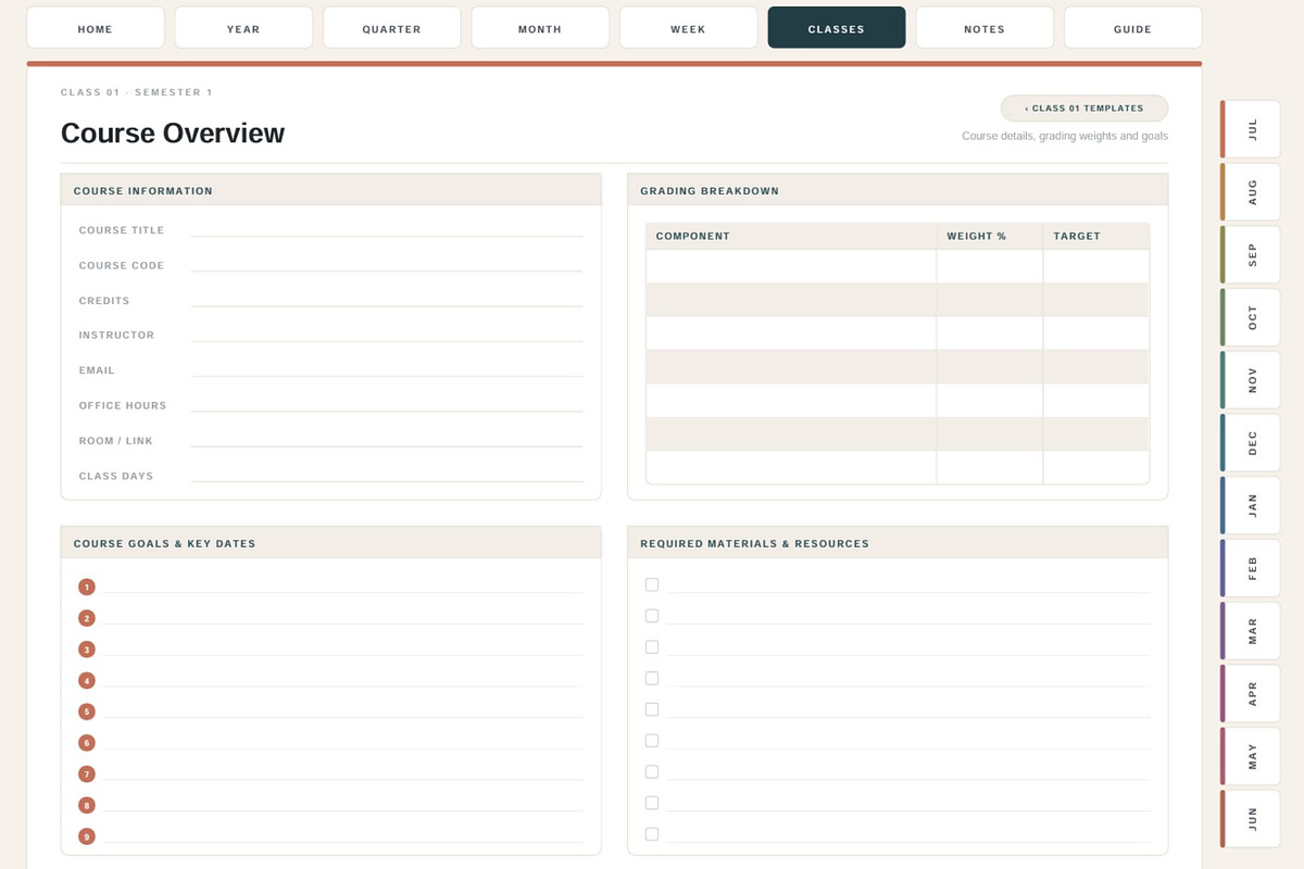 All-in-One Digital Student Planner, a Stationery Template by DigiVara Studio (Photo 10 of 21)