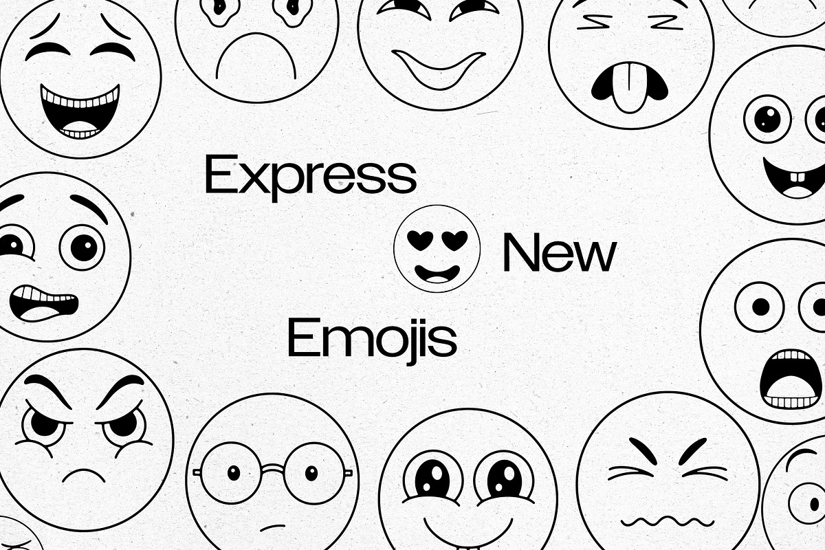Emoji Faces Line Art, an Emoji Icon by Tekuni (Photo 2 of 9)
