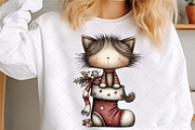 Whimsical Christmas Cat and Dog PNG, an Illustration by SinaCreation (Thumbnail 3 of 7)