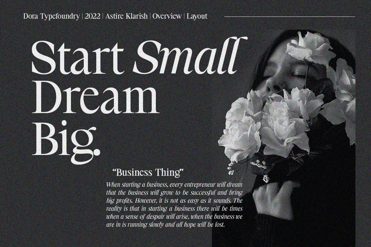 Astire Klarish, a Serif Font by Dora Typefoundry (Photo 5 of 36)