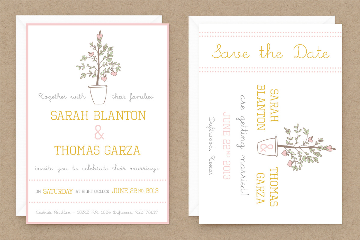 LoveTree Wedding Invitation Suite, an Invitation Template by MoLa (Photo 2 of 5)