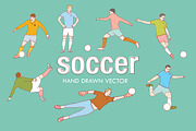 Soccer hand drawn vector, an Illustration by Pencil Coffee (Thumbnail 1 of 2)