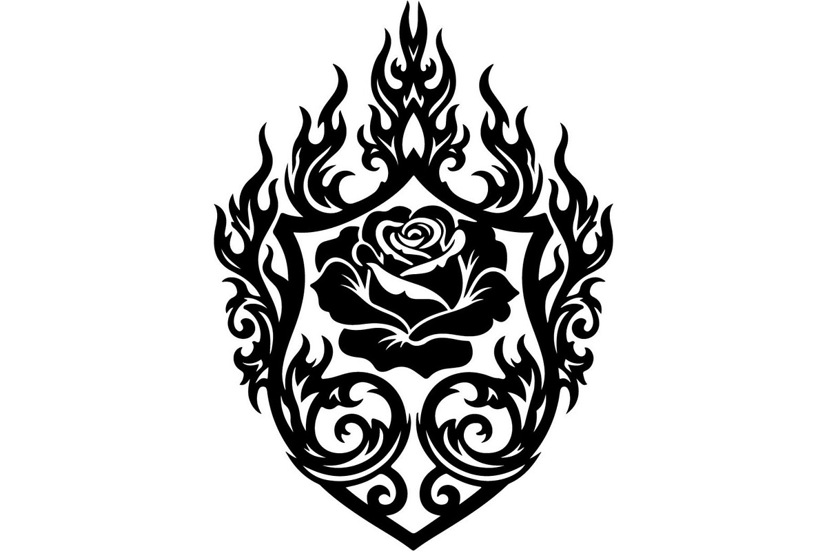 Flaming Rose Floral Ornament Vector, a Decorative Illustration by Designer_Momina (Photo 21 of 21)