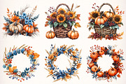 Watercolor Autumn Leaves Clipart, a Transportation Illustration by Digital Artistic99 (Thumbnail 2 of 8)