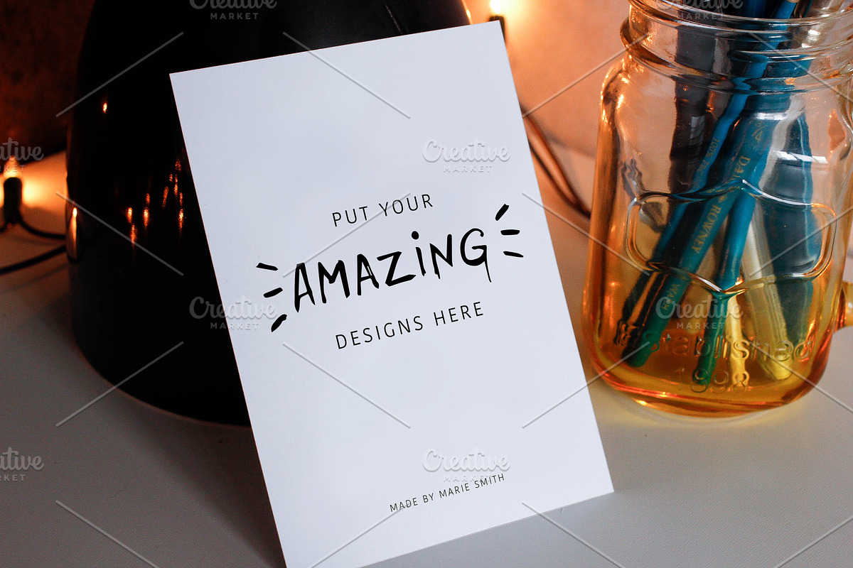 7 Mockups for Postcards & Drawing, a Product Mockup by Marie Smth (Photo 6 of 9)