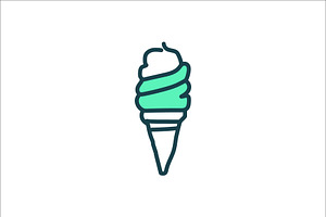 Minimal Ice Cream Logo, an Outline Icon by Vectorium Studio