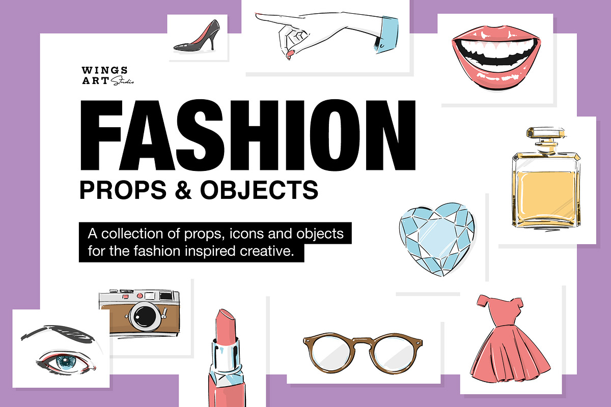 Fashion Props and Objects Clipart, an Object Illustration by Wingsart Studio (Photo 1 of 4)