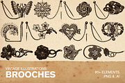 80+ Vintage Illustrations - Brooches, an Illustration by Meglenov (Thumbnail 1 of 8)