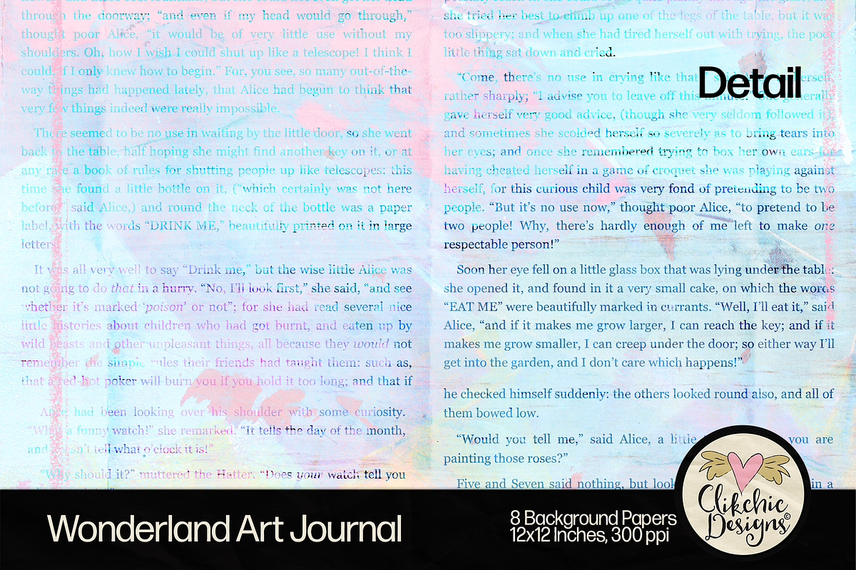 Wonderland Art Journal Backgrounds, a Texture Graphic by Clikchic Designs (Photo 6 of 10)