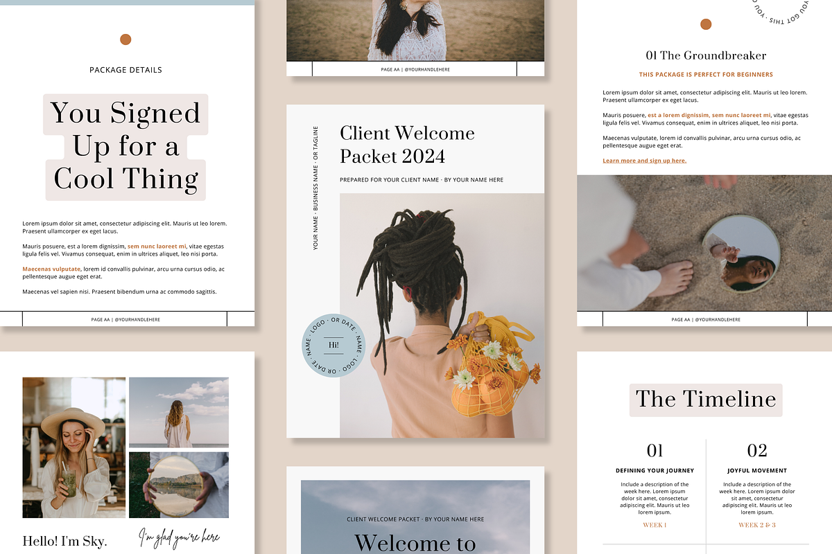 Client Welcome Packet Canva | Sky, a Magazine Template by Erin Cassidy (Photo 6 of 8)