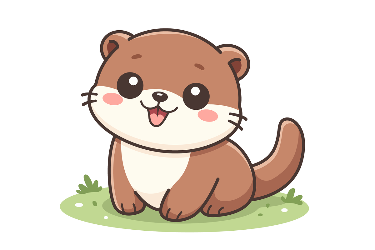 Cute Otter Cartoon Character, an Animal Illustration by Artpon Illustration (Photo 2 of 3)