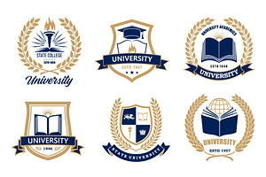 University, academy or school icons, an Education Illustration by Vector Tradition