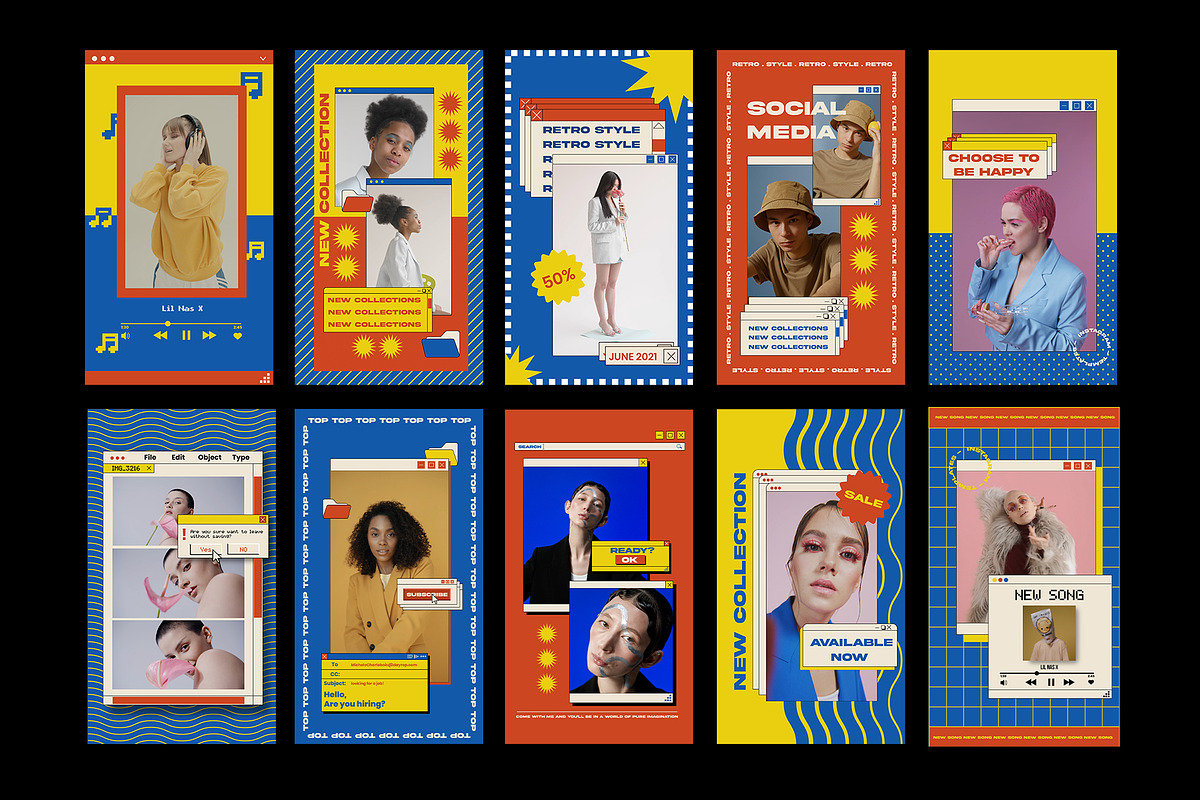 Retro 90s Instagram Pack, a Social Media Template by Pixflow (Photo 9 of 9)