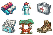 Summer Camping Gears Clipart, an Illustration by SinaCreation (Thumbnail 2 of 5)