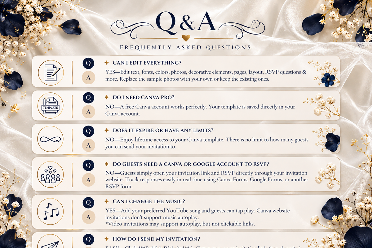 Wedding Website Canva Template RSVP, a Social Media Template by Digiteve