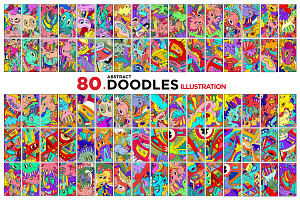 80 Cartoon Doodle Illustrations