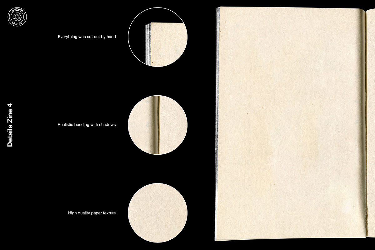Zine Mockup Pack 4 in 1, a Books & Magazine Mockup by A-Studio (Photo 12 of 17)